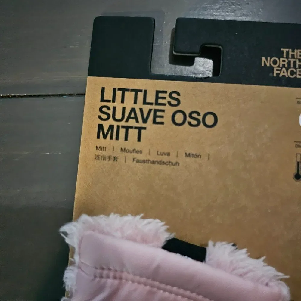 The North Face Peach Pink Littles Suave Oso Mitt Girl's Mittens Gloves Size S